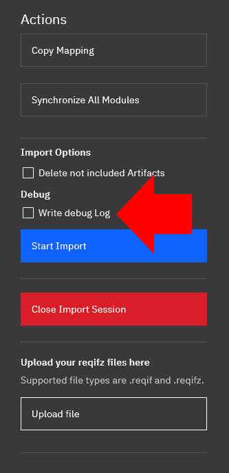 requisis_Produkte > Send ReqIF Manager Job Logs to support > ActivetDebugLogVersion3.png