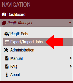 requisis_Produkte > Send ReqIF Manager Job Logs to support > JobsNavigation.png